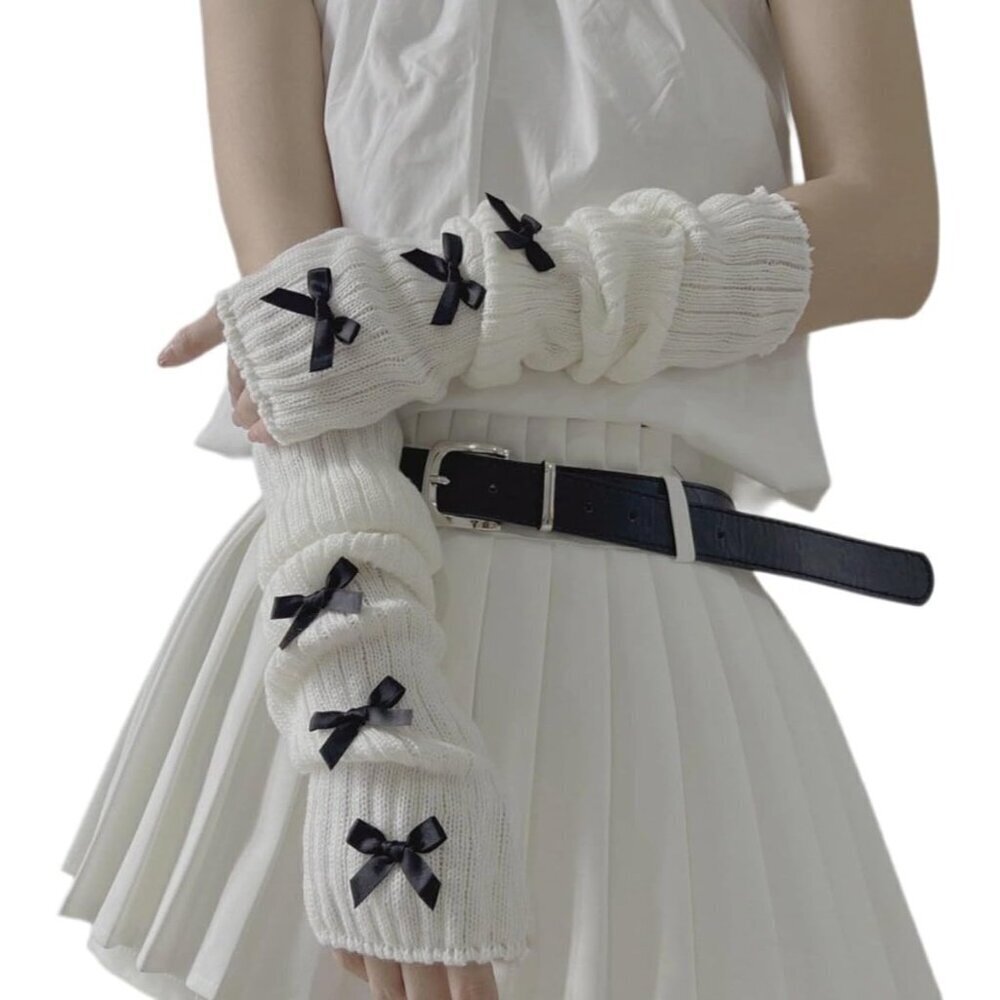 Y2K Cotton Arm Warmers Half Finger Teenage Girls Gyaru Harajuku Accessories